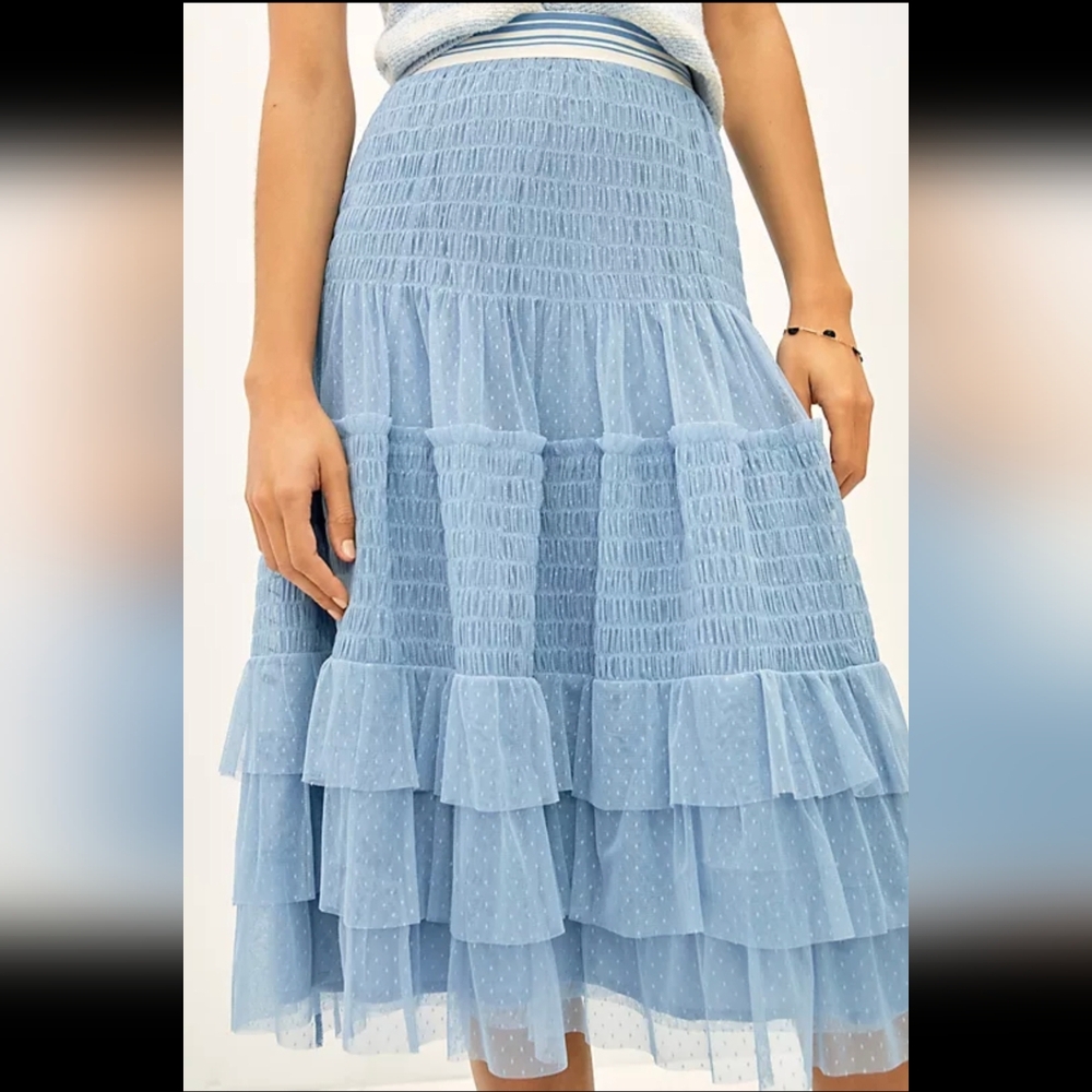 Maeve by Athropologie Tulle Midi Skirt